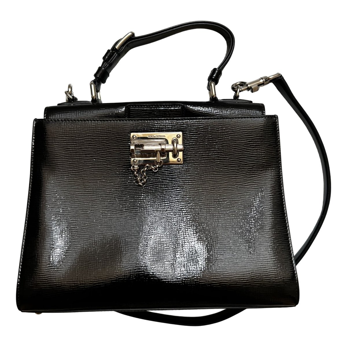 Lucia patent leather handbag