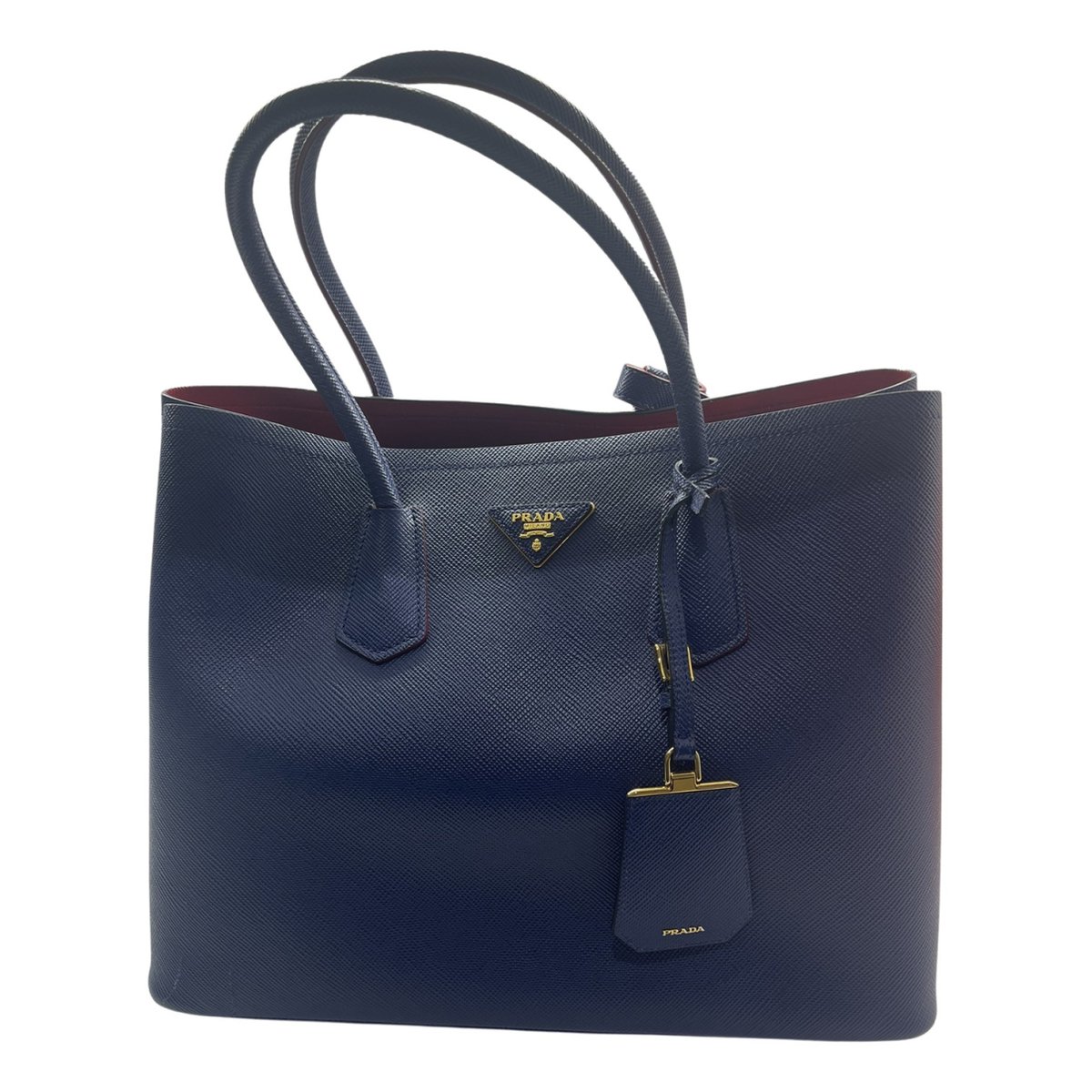 Double leather handbag