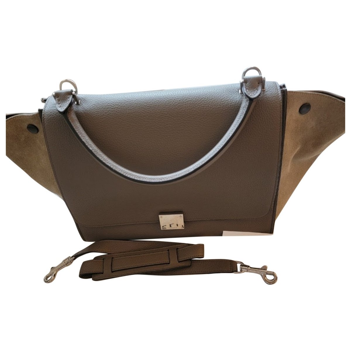 Trapèze leather handbag