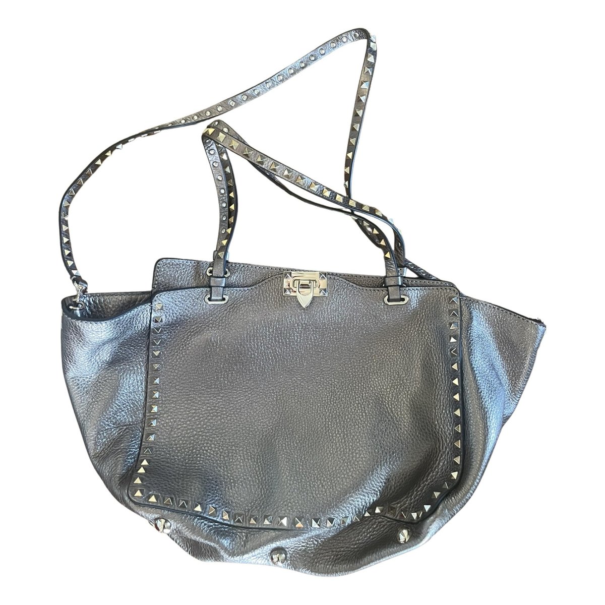 Rockstud leather tote