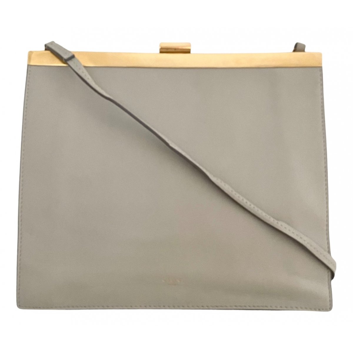 Clasp leather handbag