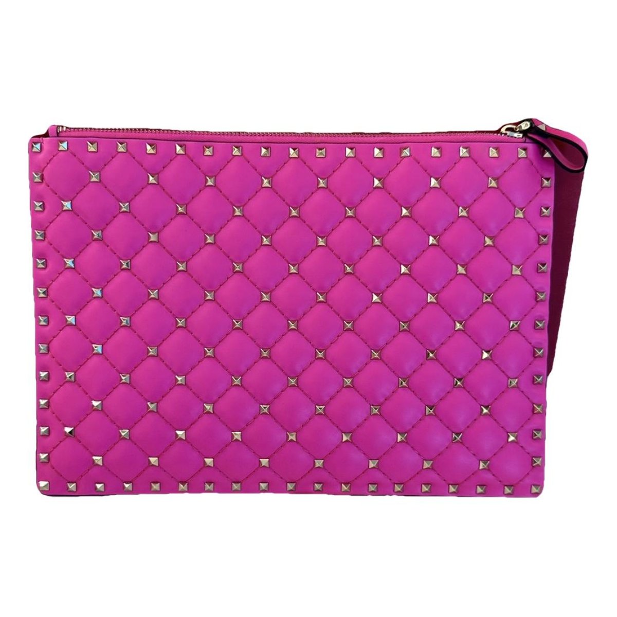 Rockstud leather clutch bag