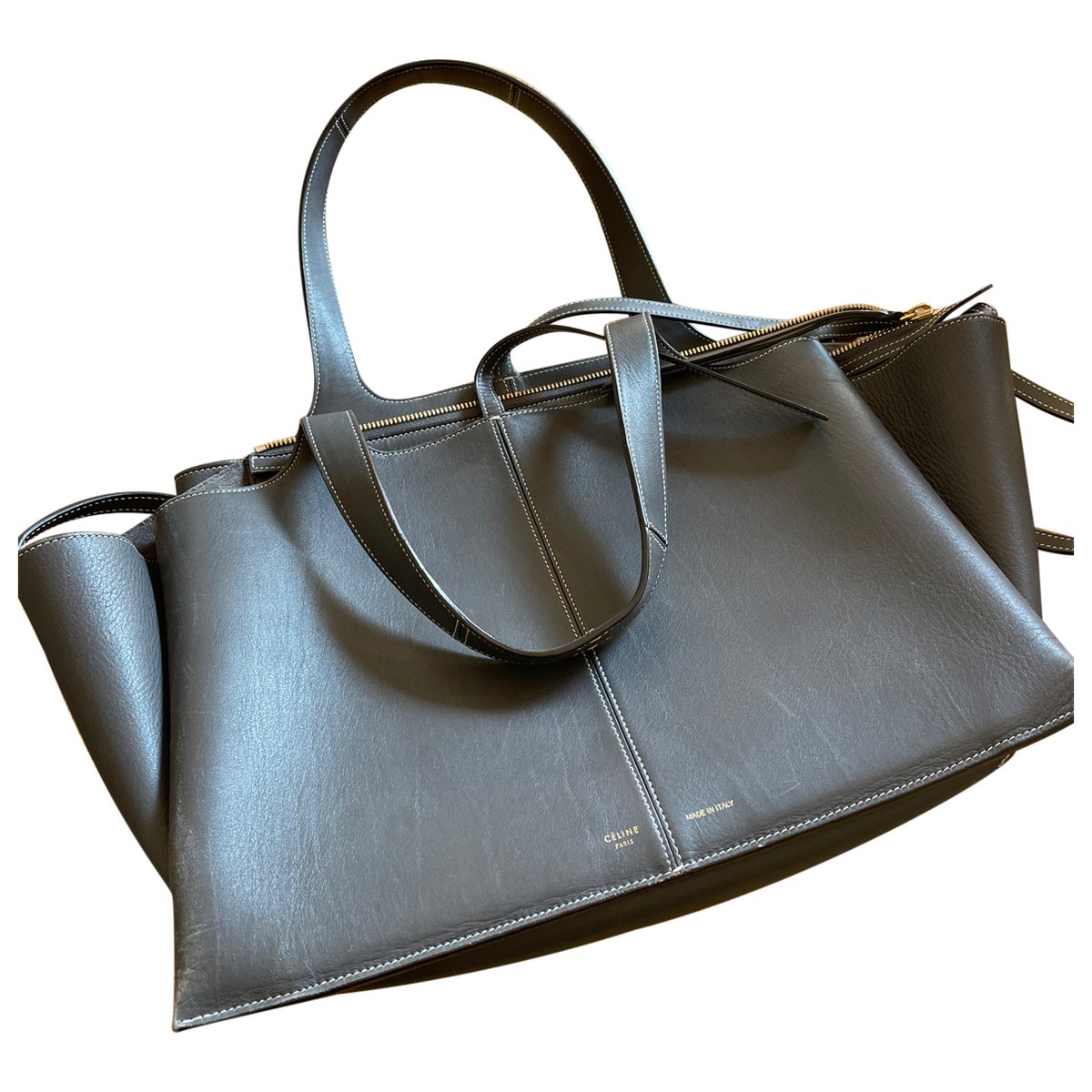 Tri-Fold leather tote
