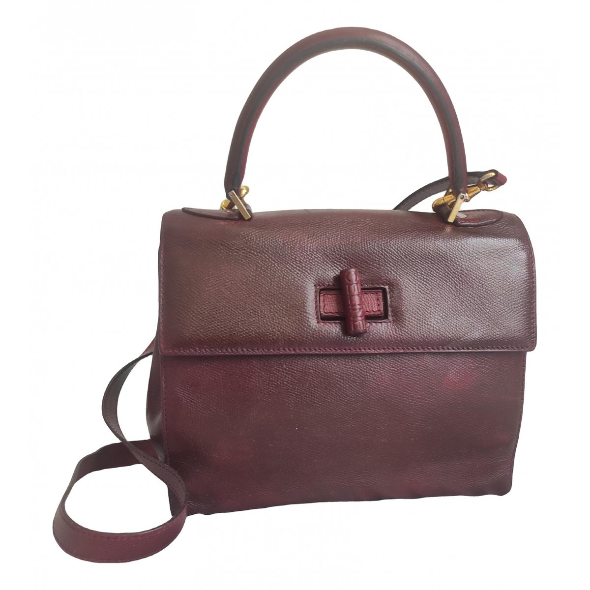 Clasp leather crossbody bag