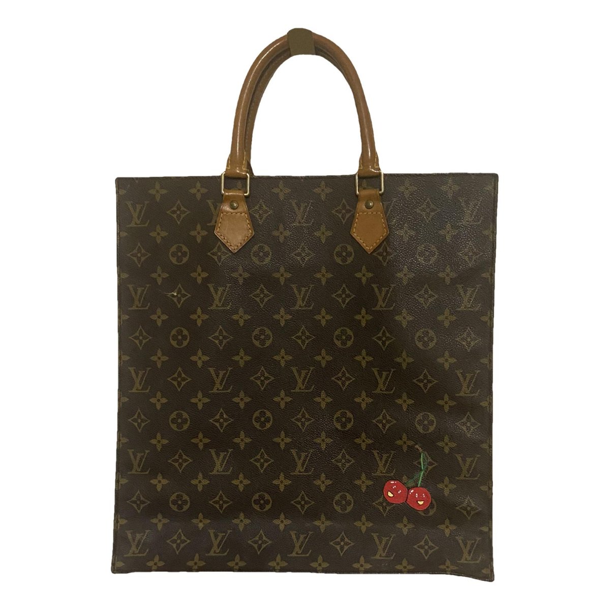 Plat leather handbag