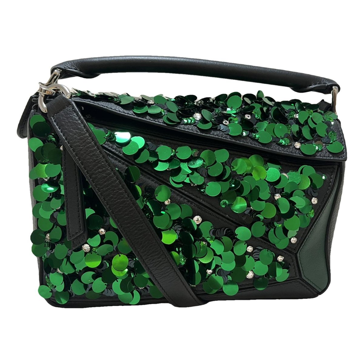 Puzzle leather handbag