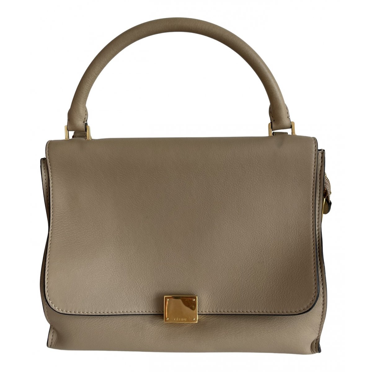 Trapèze leather handbag