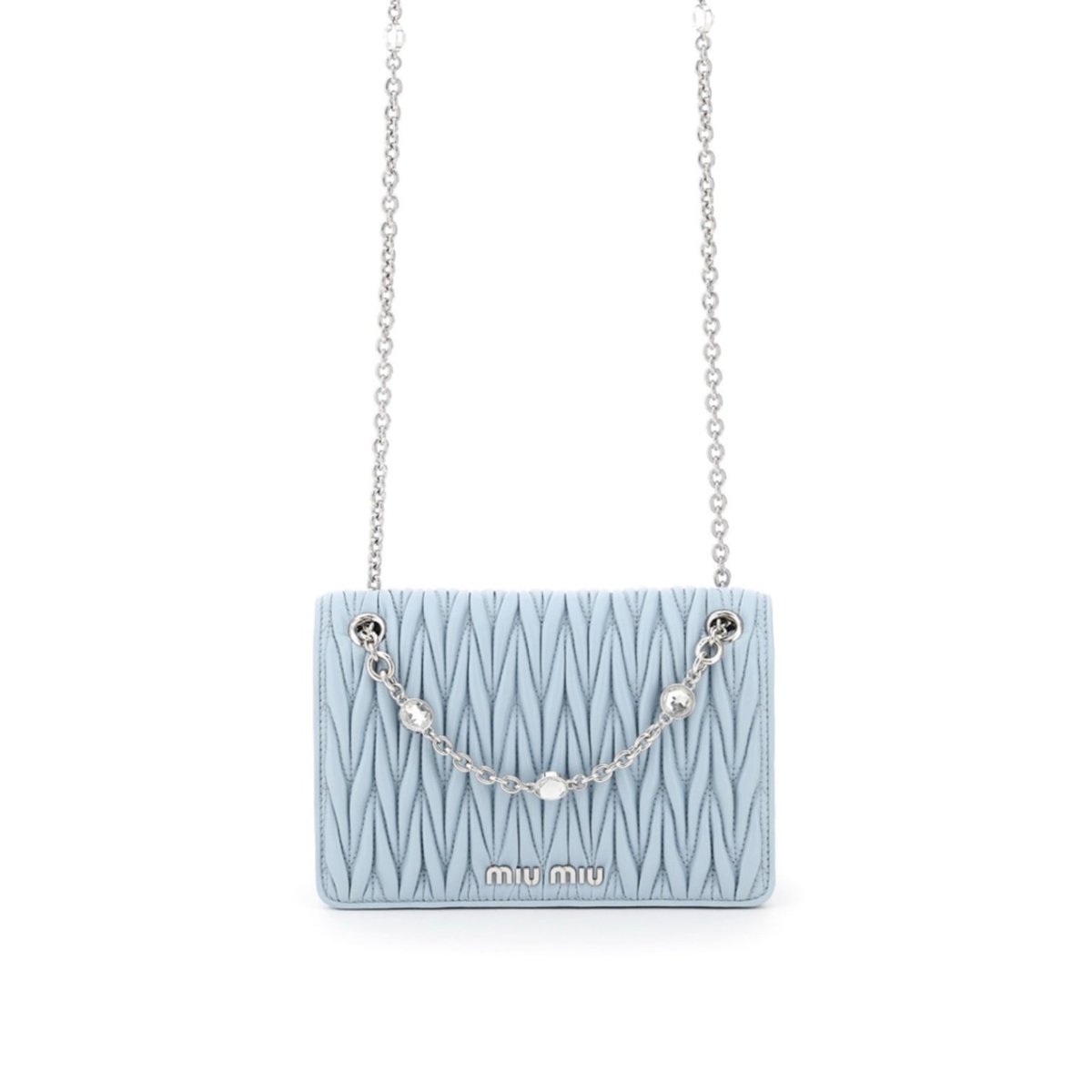 Miu Crystal leather handbag