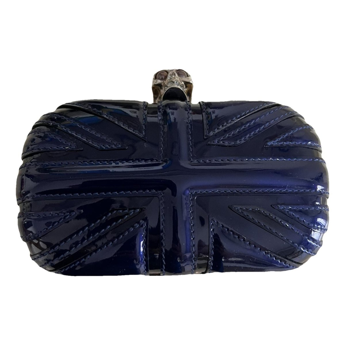Skull leather clutch bag