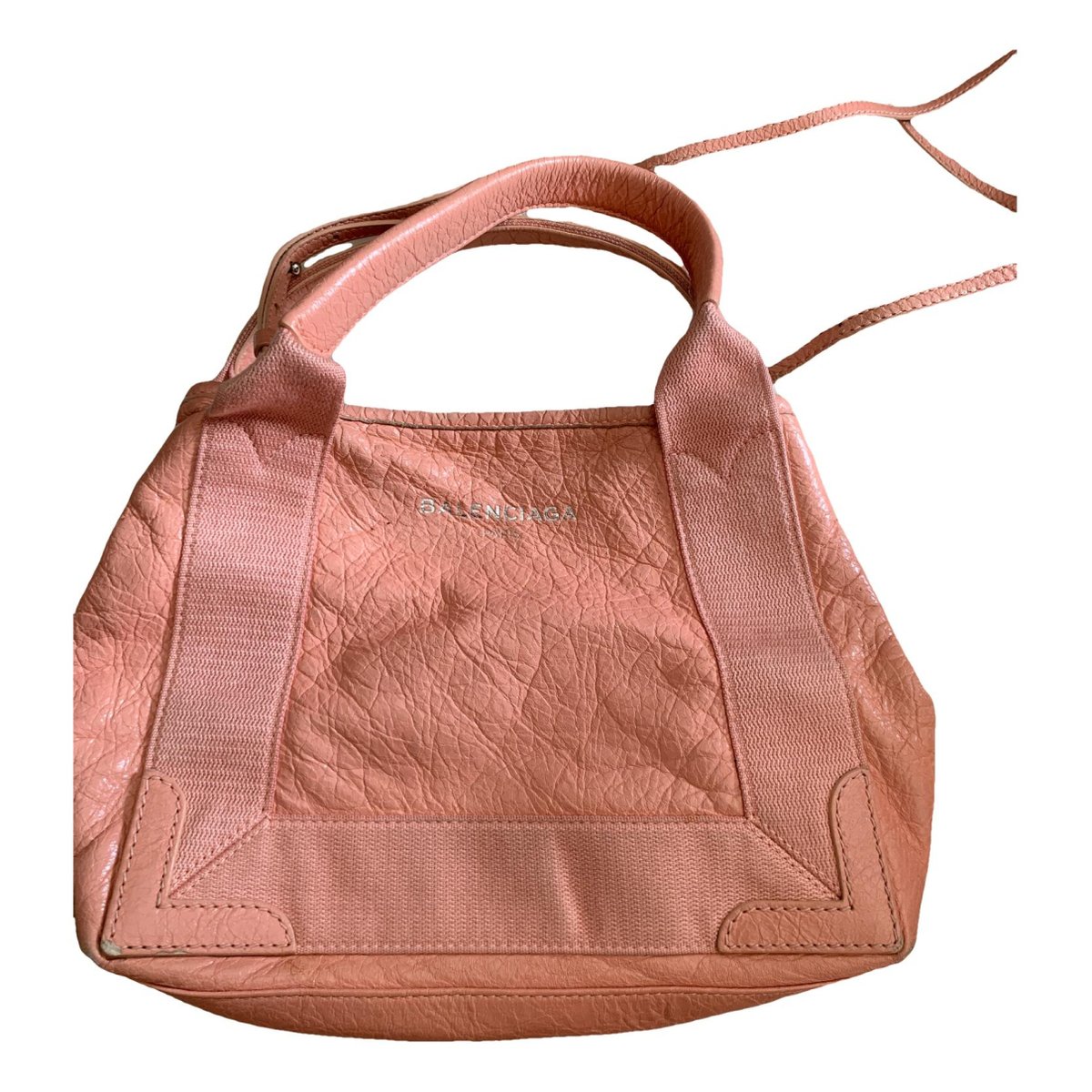 Navy cabas leather crossbody bag