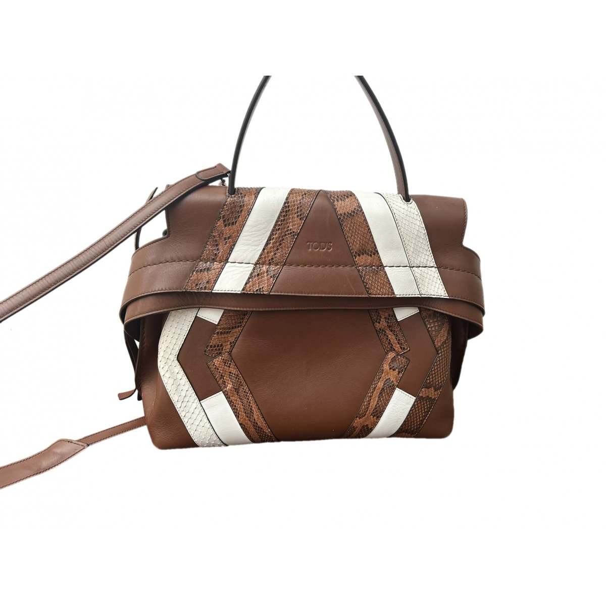 Wave leather handbag