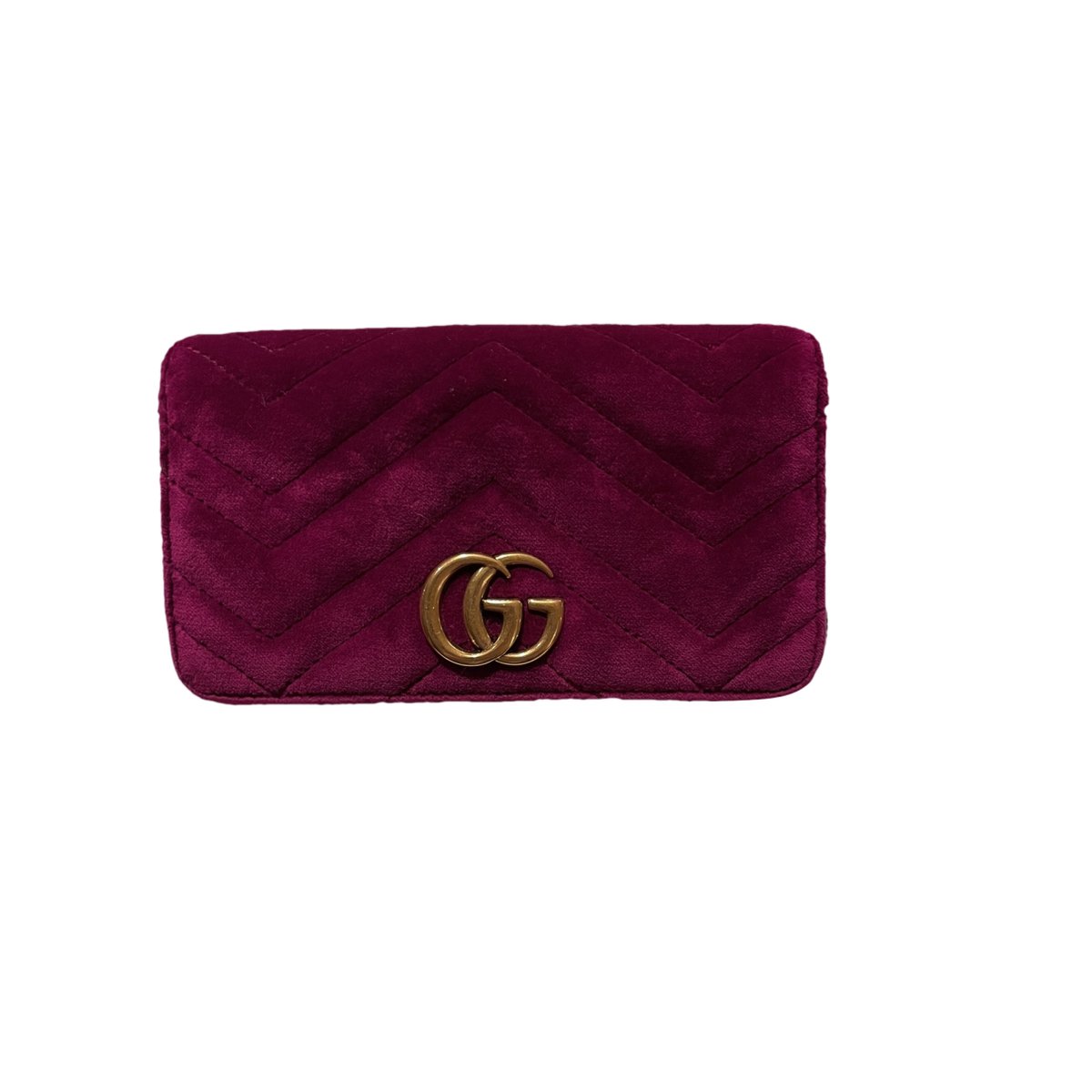 GG Marmont Chain Flap Wallet velvet crossbody bag