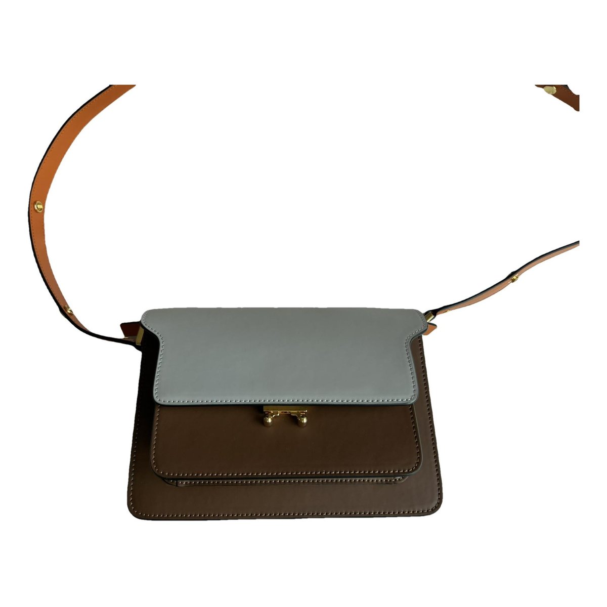 Trunk leather crossbody bag
