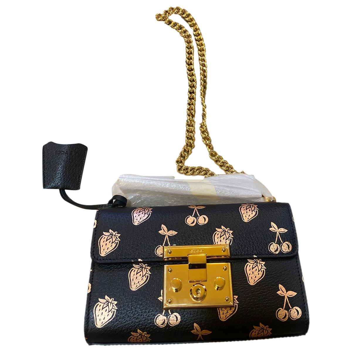 Padlock leather handbag