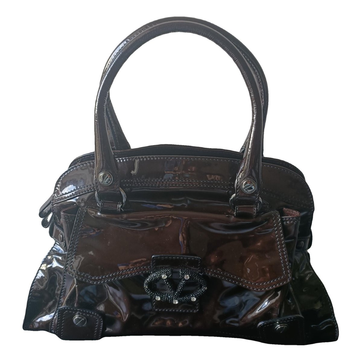 Stud Sign Hobo patent leather handbag