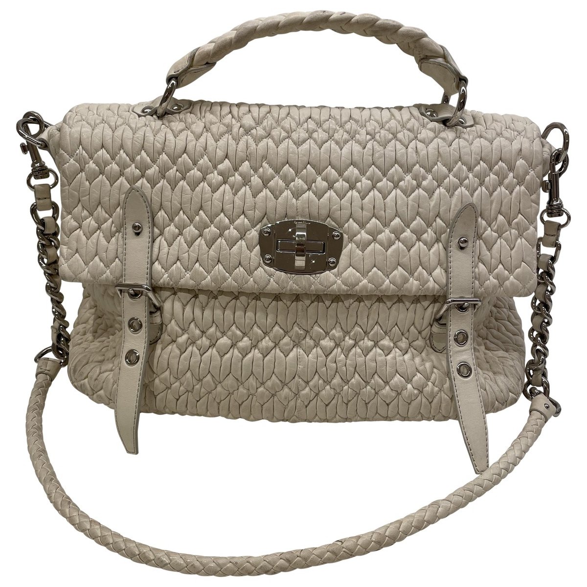 Miu Crystal leather handbag