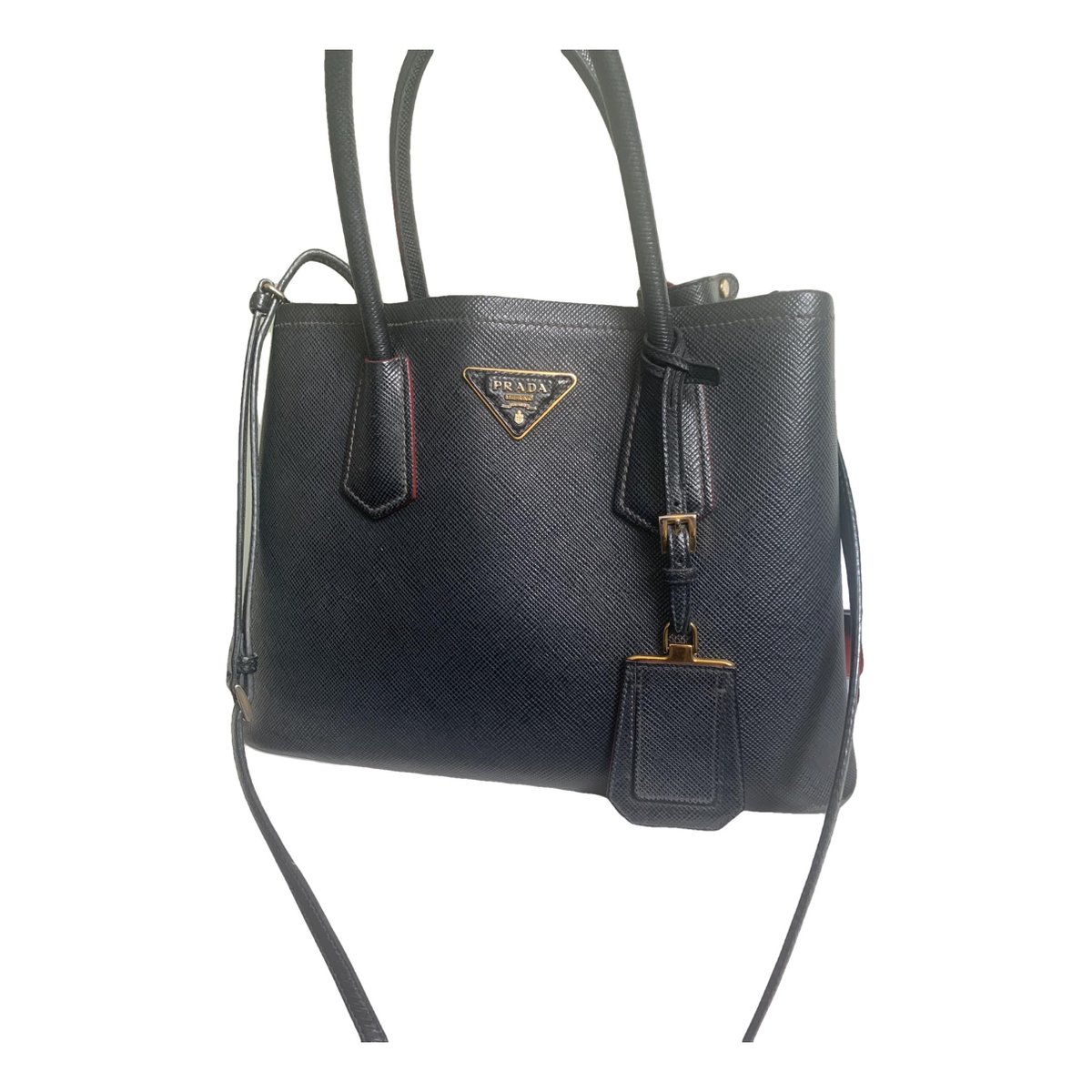 Double leather handbag