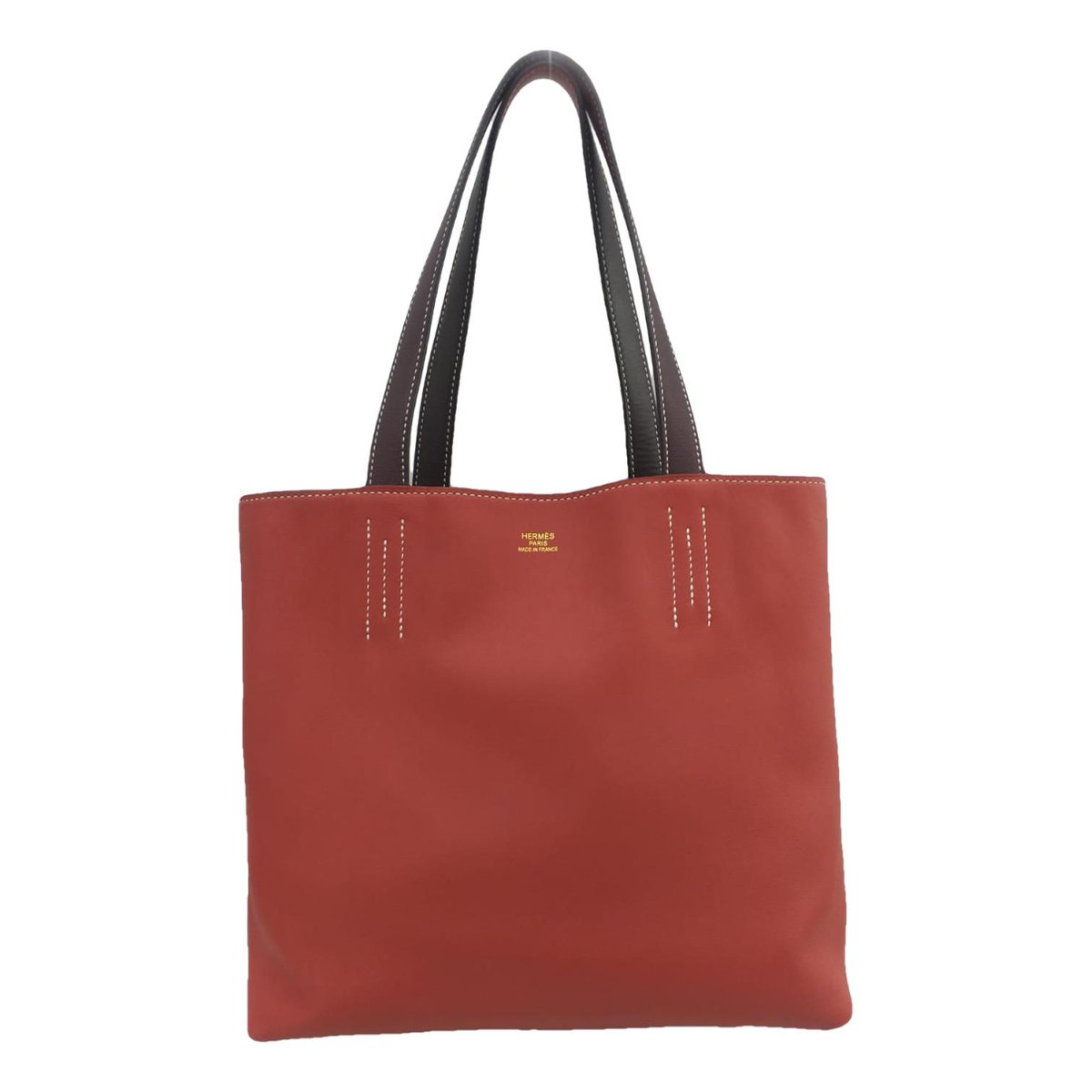Double sens leather tote