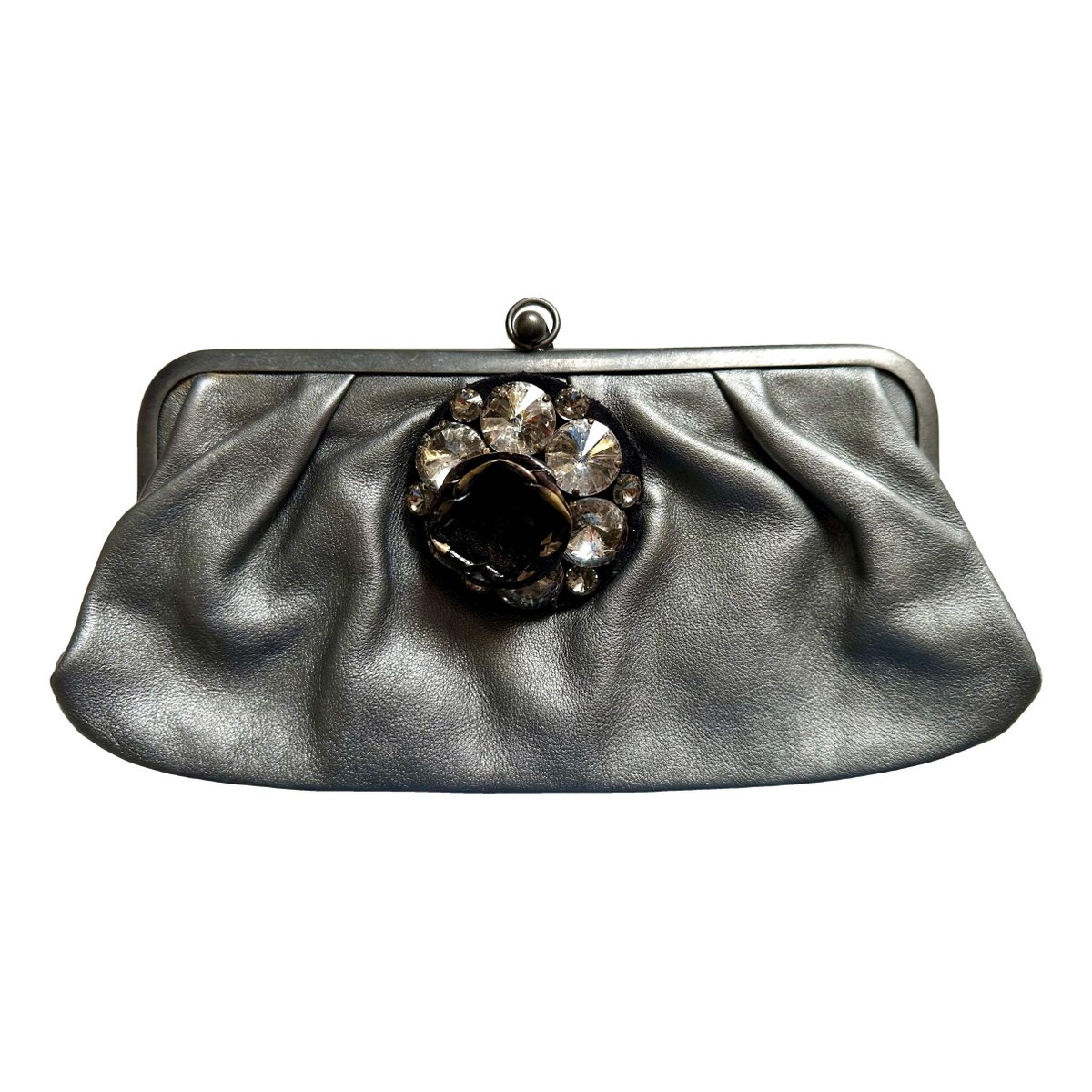 Leather clutch bag