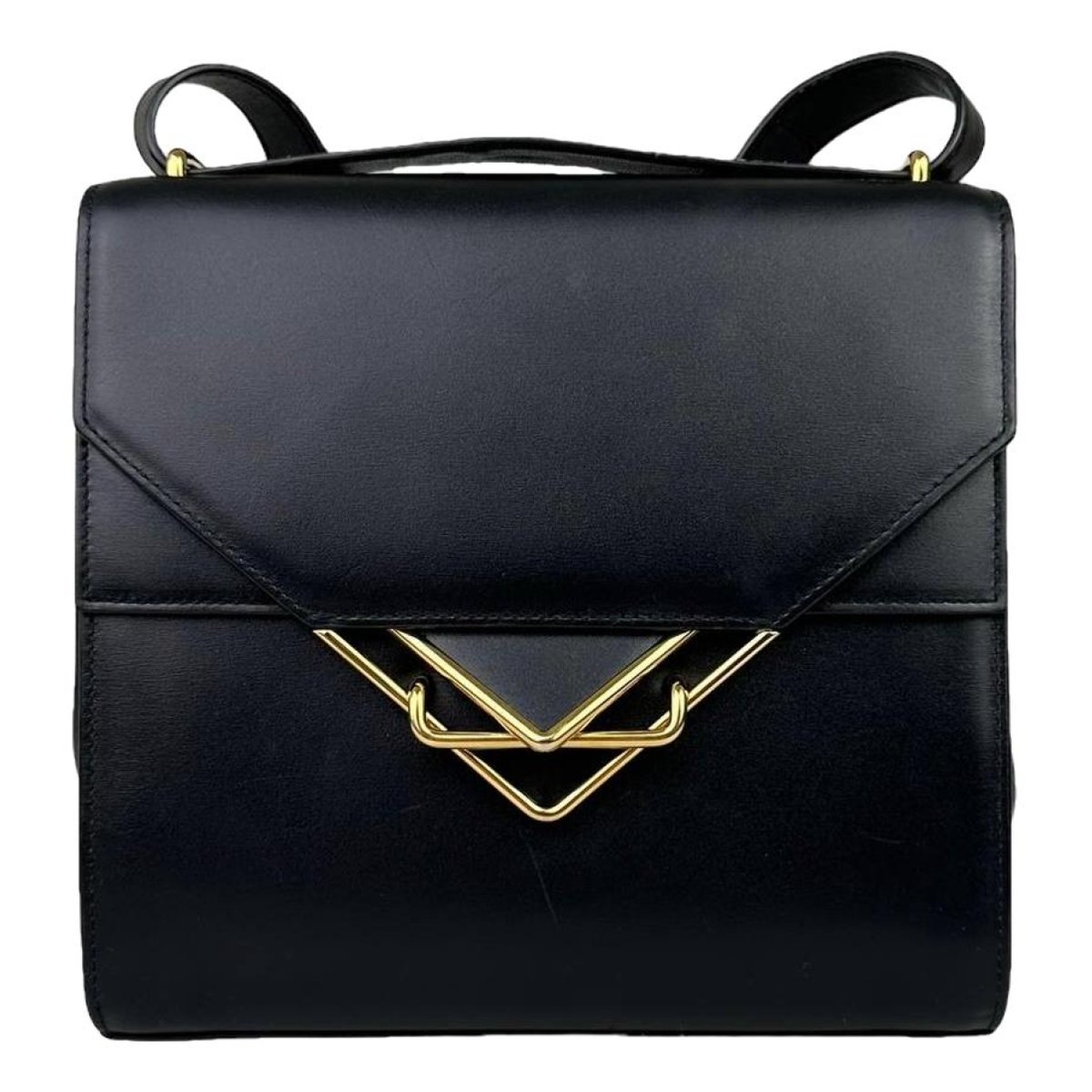 Clip leather crossbody bag