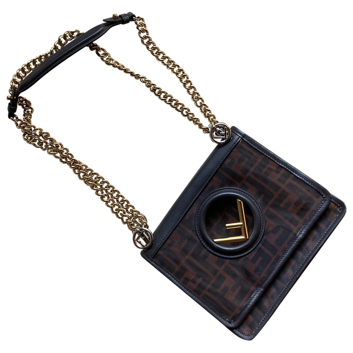 Kan I logo leather clutch bag