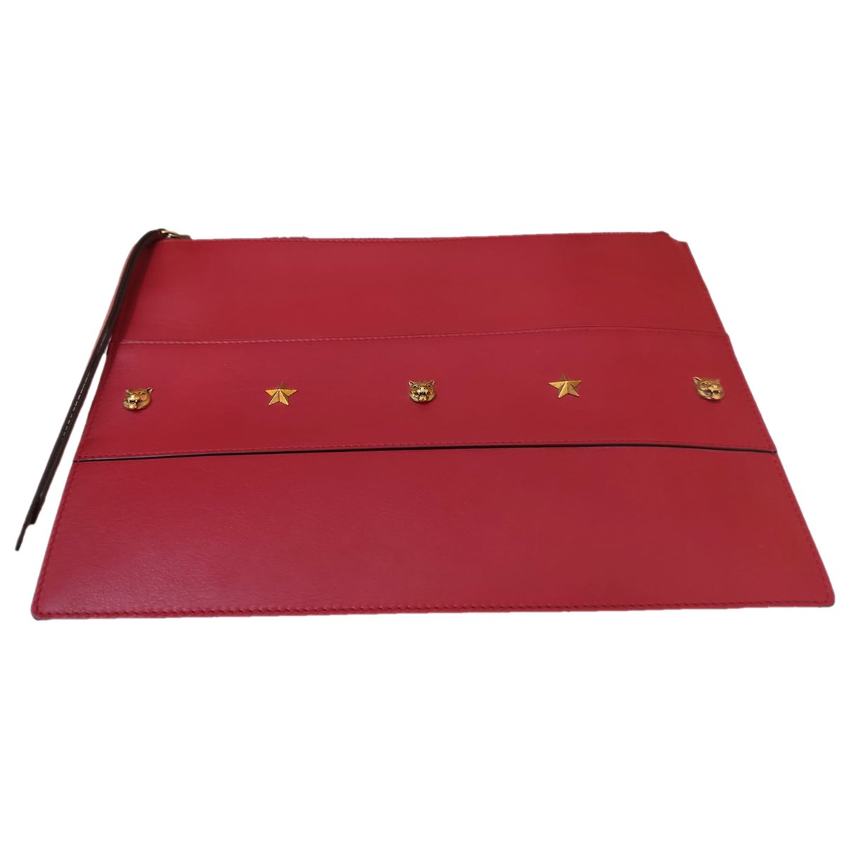 Rajah leather clutch bag
