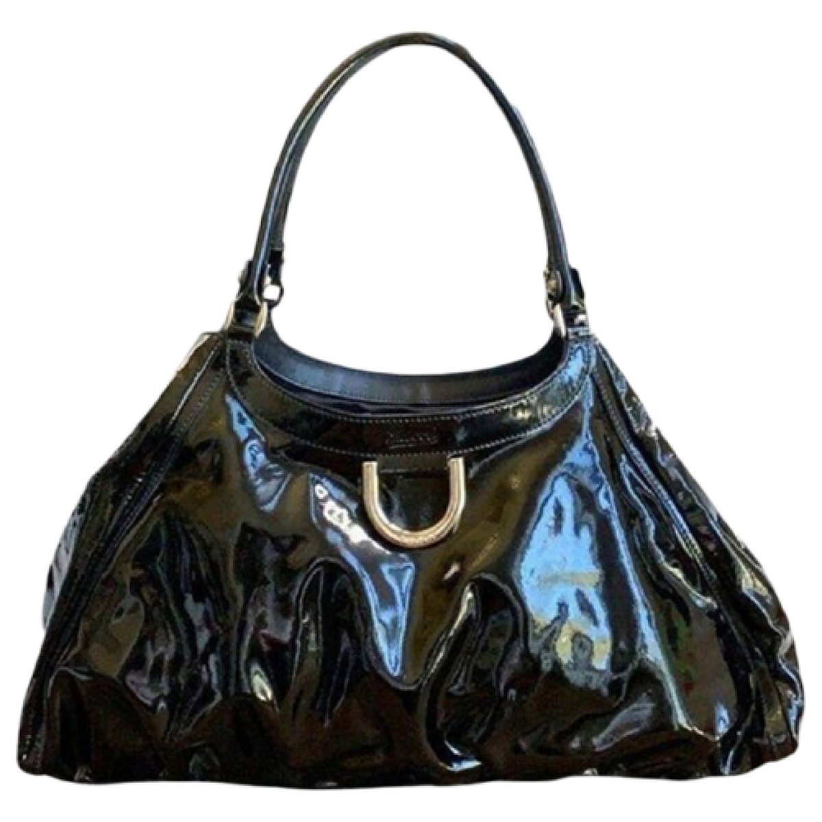 D-Ring patent leather handbag