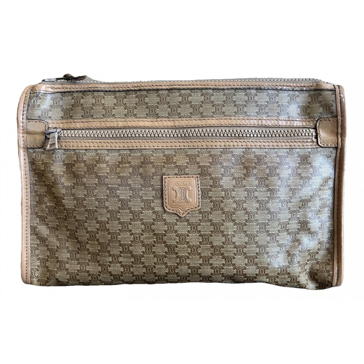 Triomphe Vintage leather clutch bag