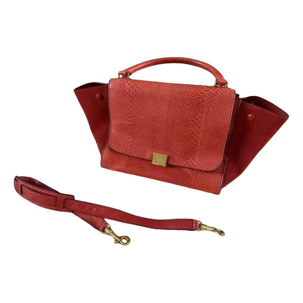 Trapèze leather handbag