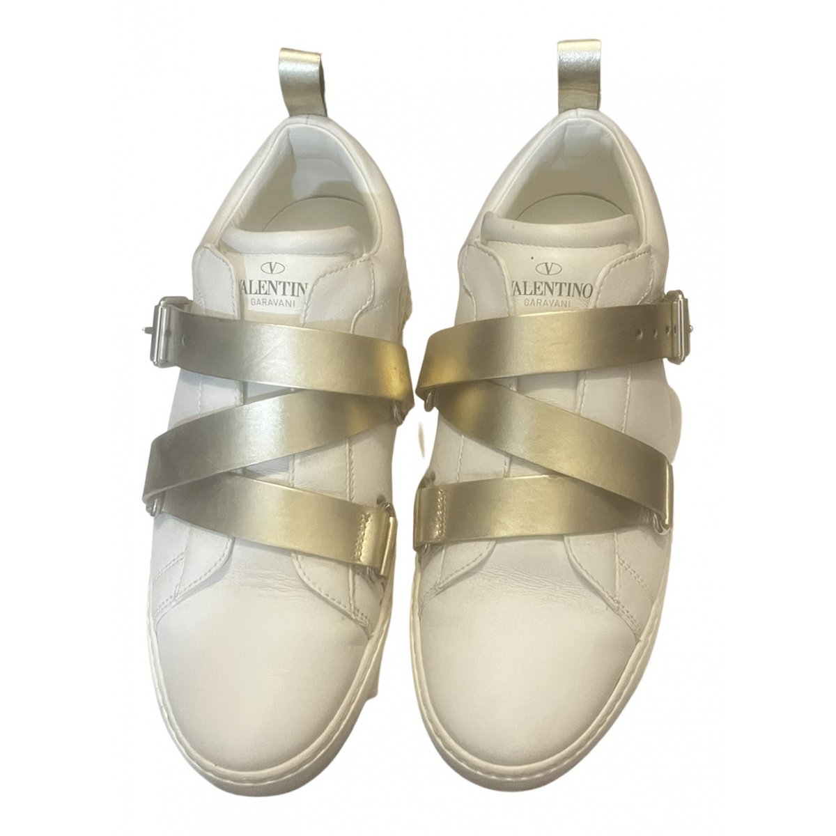 Rockstud leather trainers