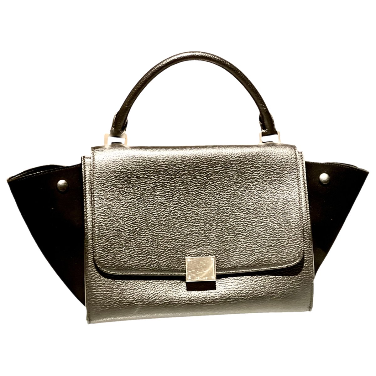 Trapèze leather handbag