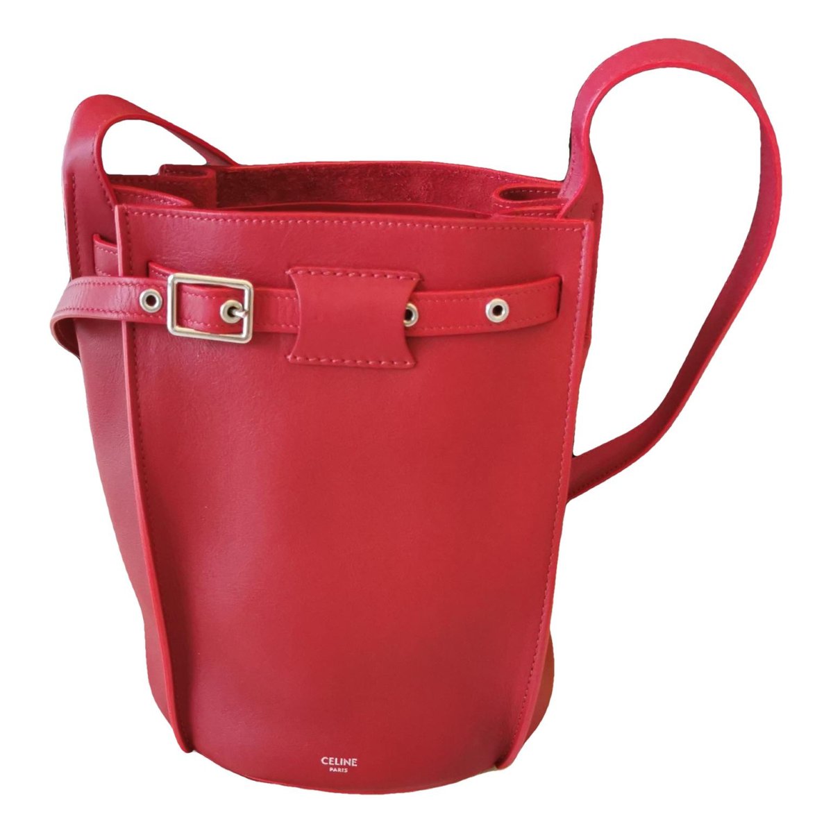 Clasp Bucket leather handbag