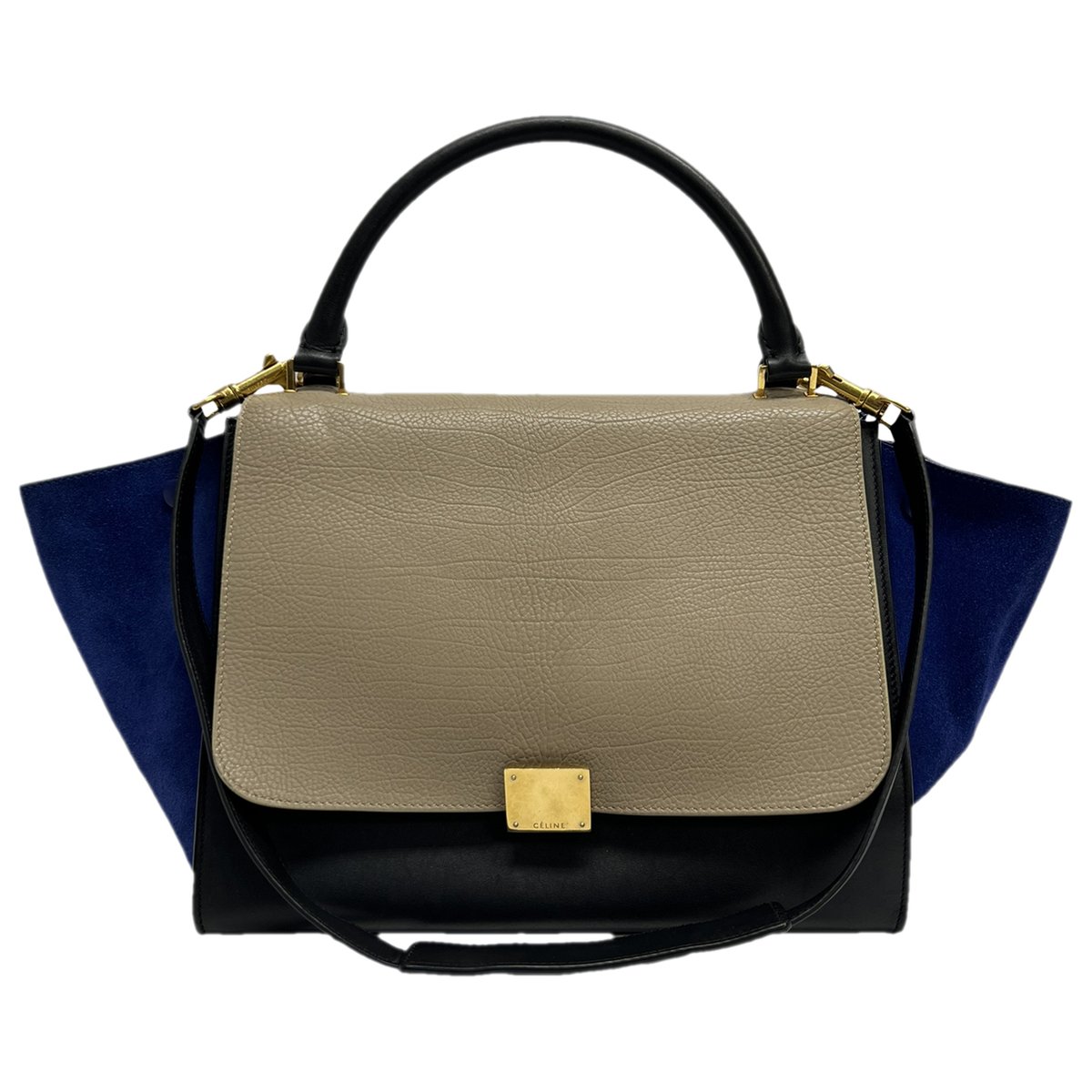 Trapèze leather handbag