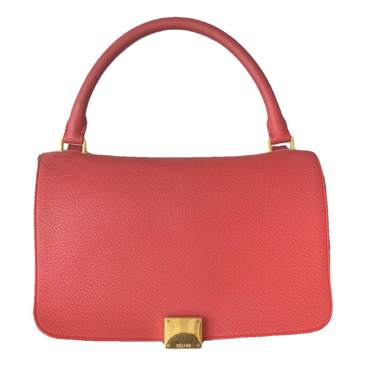 Trapèze leather handbag