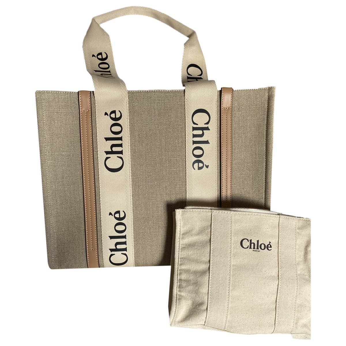 Woody linen tote