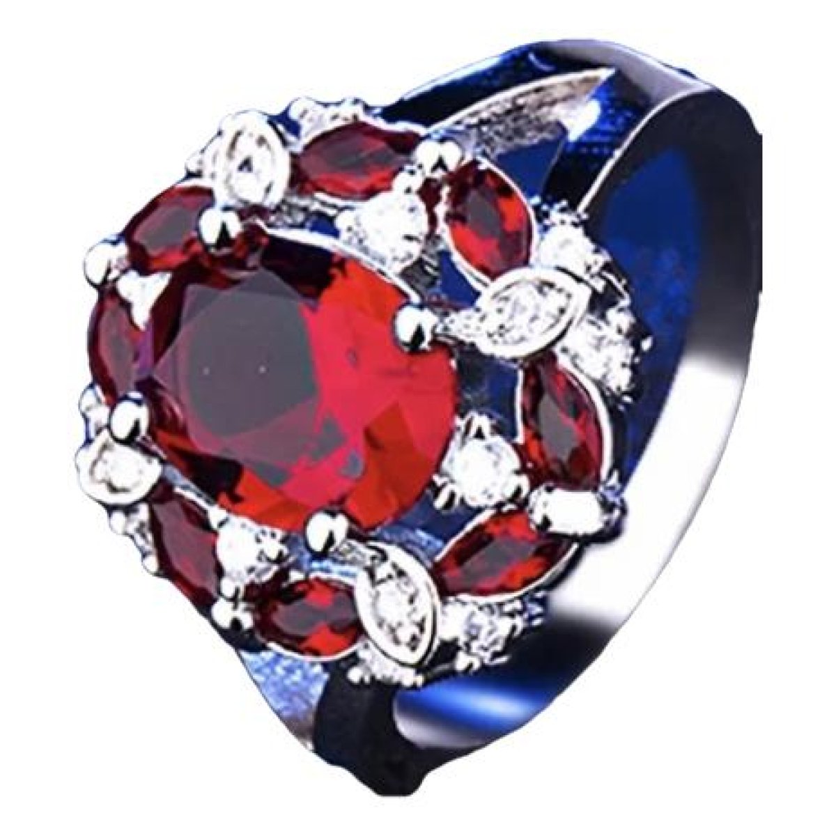 Rubis silver ring