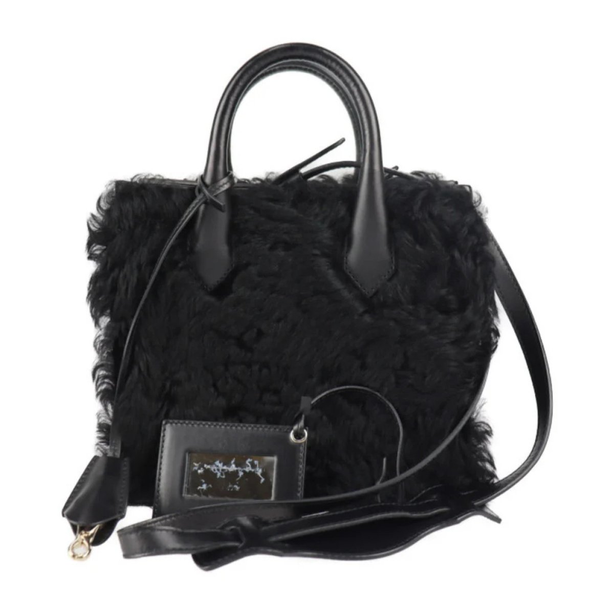 Padlock leather handbag
