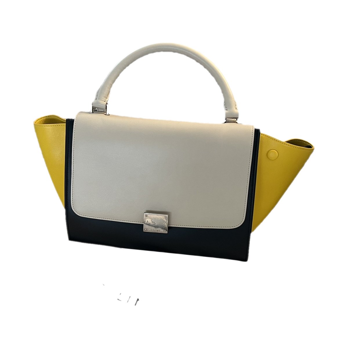 Trapèze leather handbag