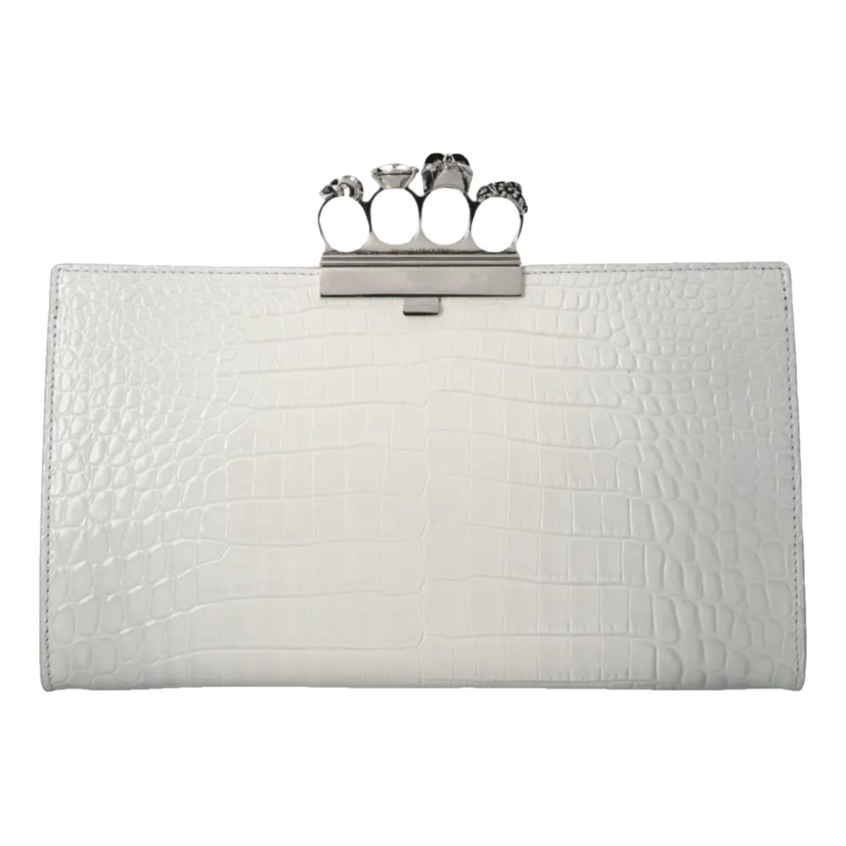Knuckle leather clutch bag