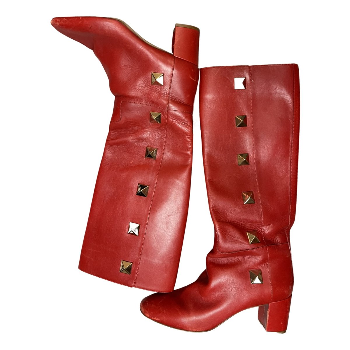 Rockstud leather western boots