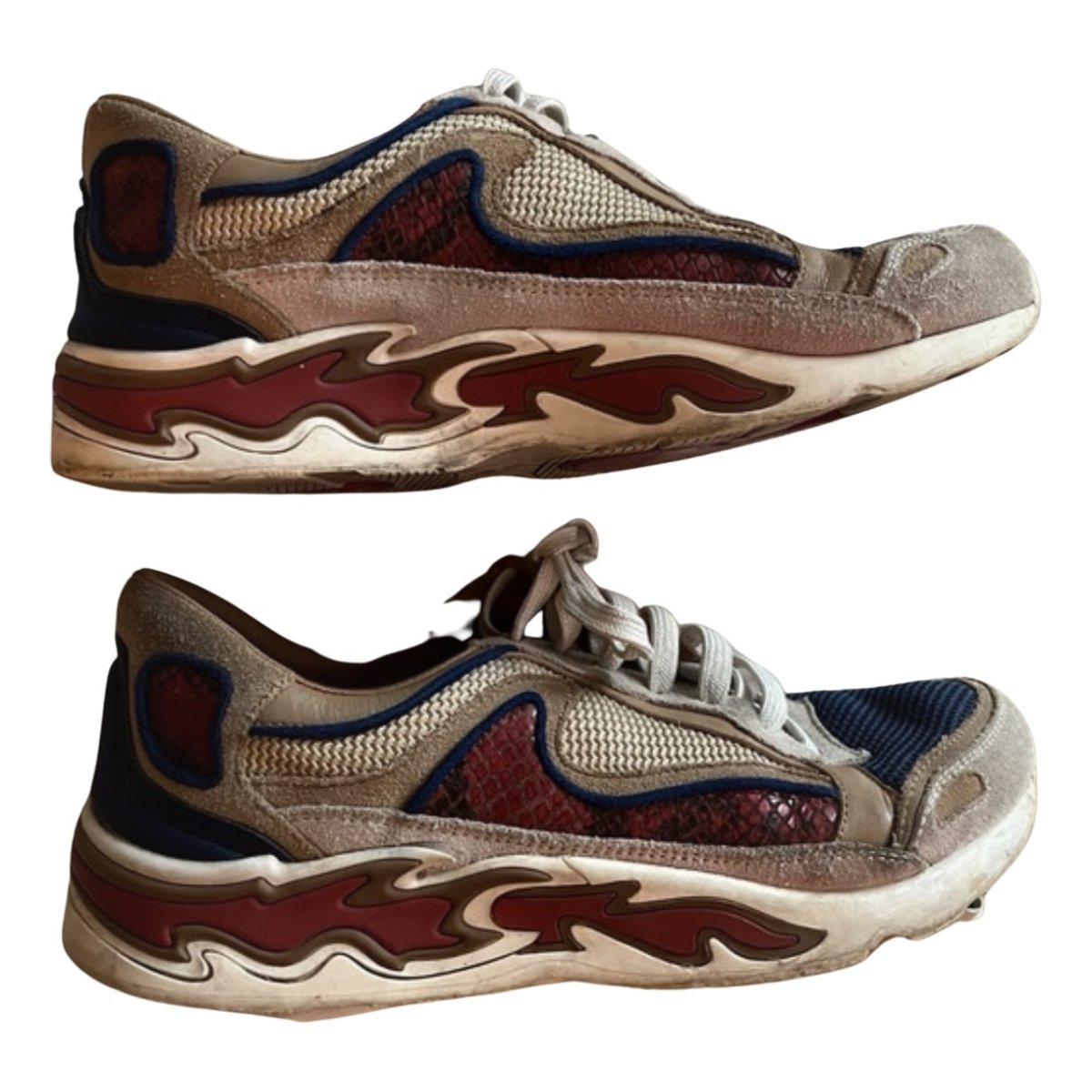 Flame leather trainers
