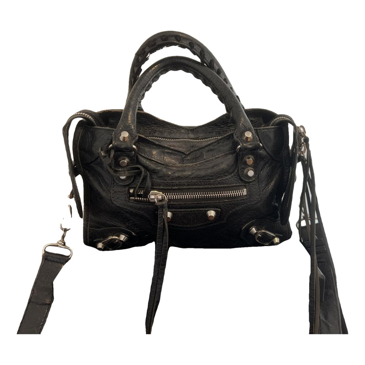 City leather handbag