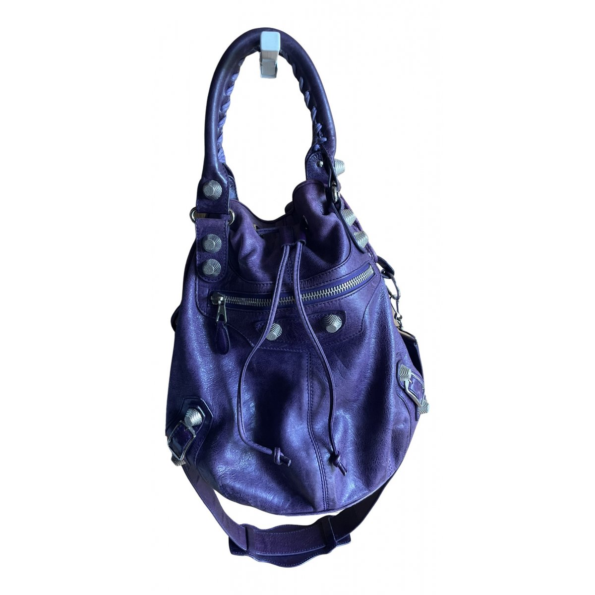 Pompon leather crossbody bag