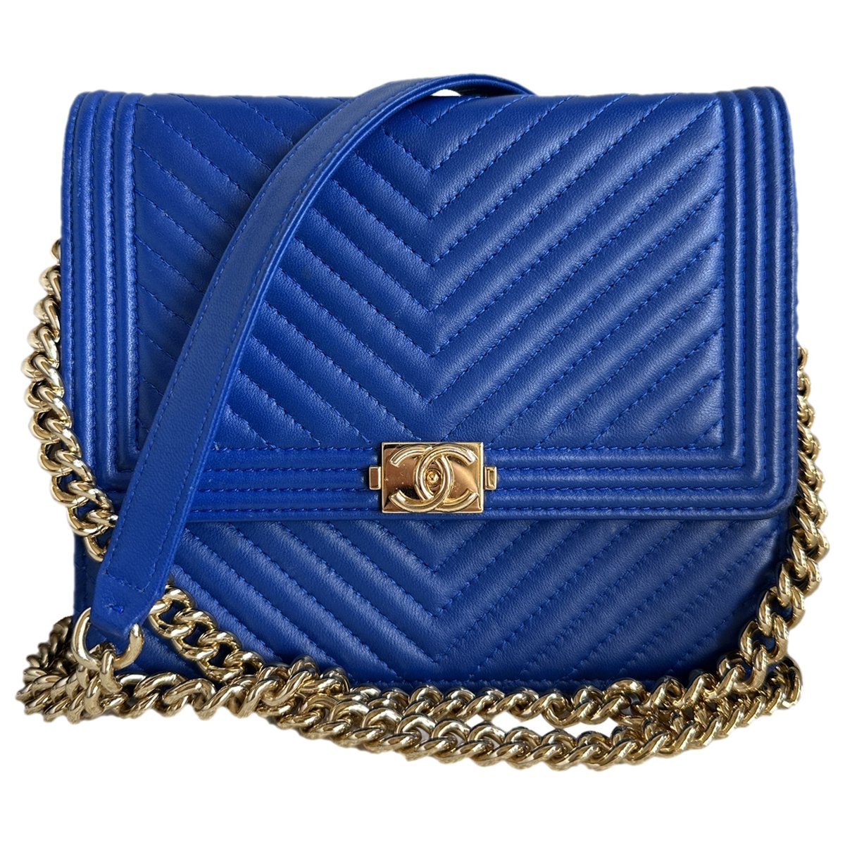 Wallet On Chain Boy Half Flap leather crossbody bag