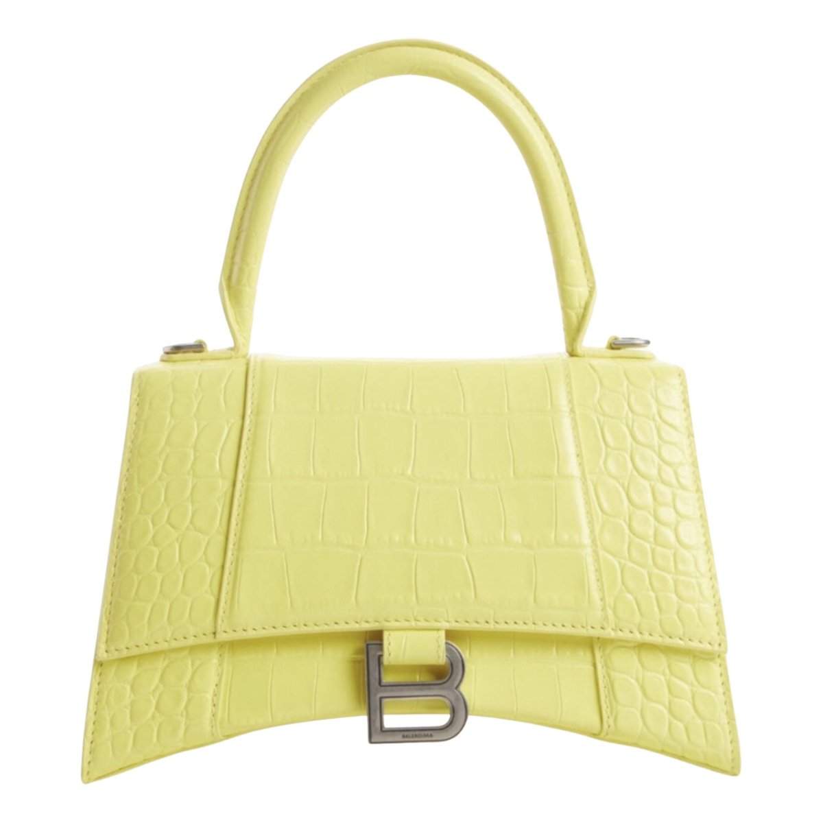Hourglass leather handbag