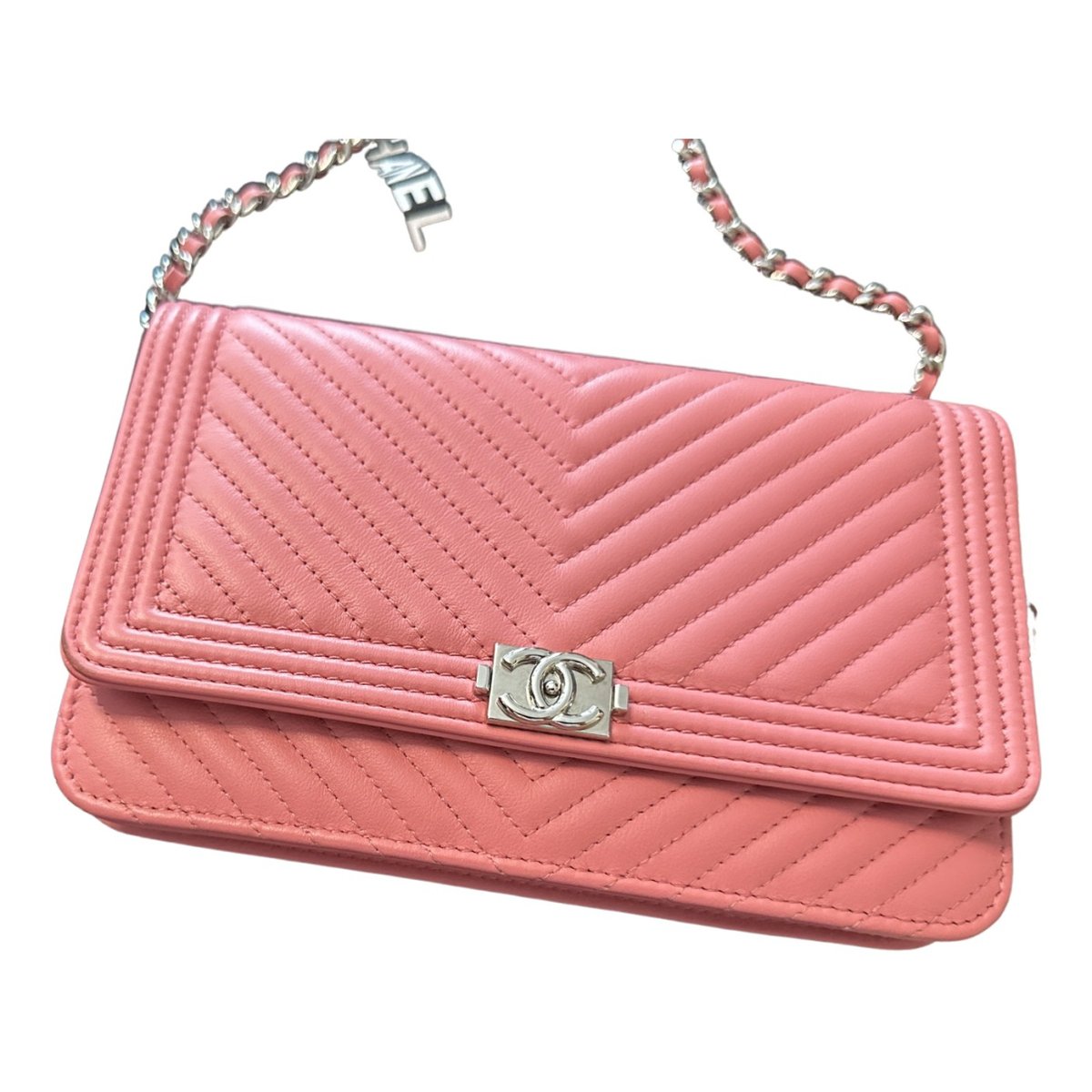 Wallet On Chain Boy Half Flap leather crossbody bag
