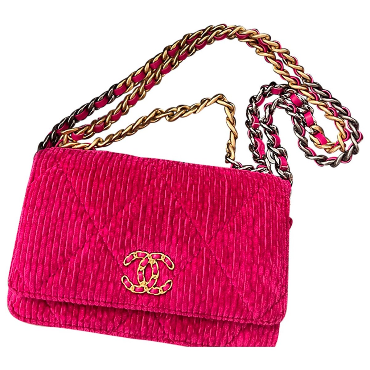 Wallet On Chain Chanel 19 tweed handbag