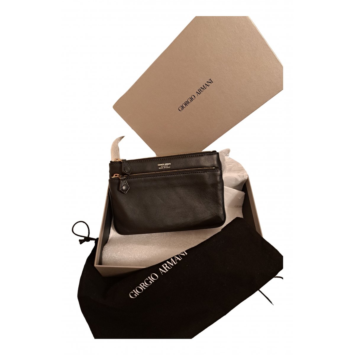 Leather clutch bag