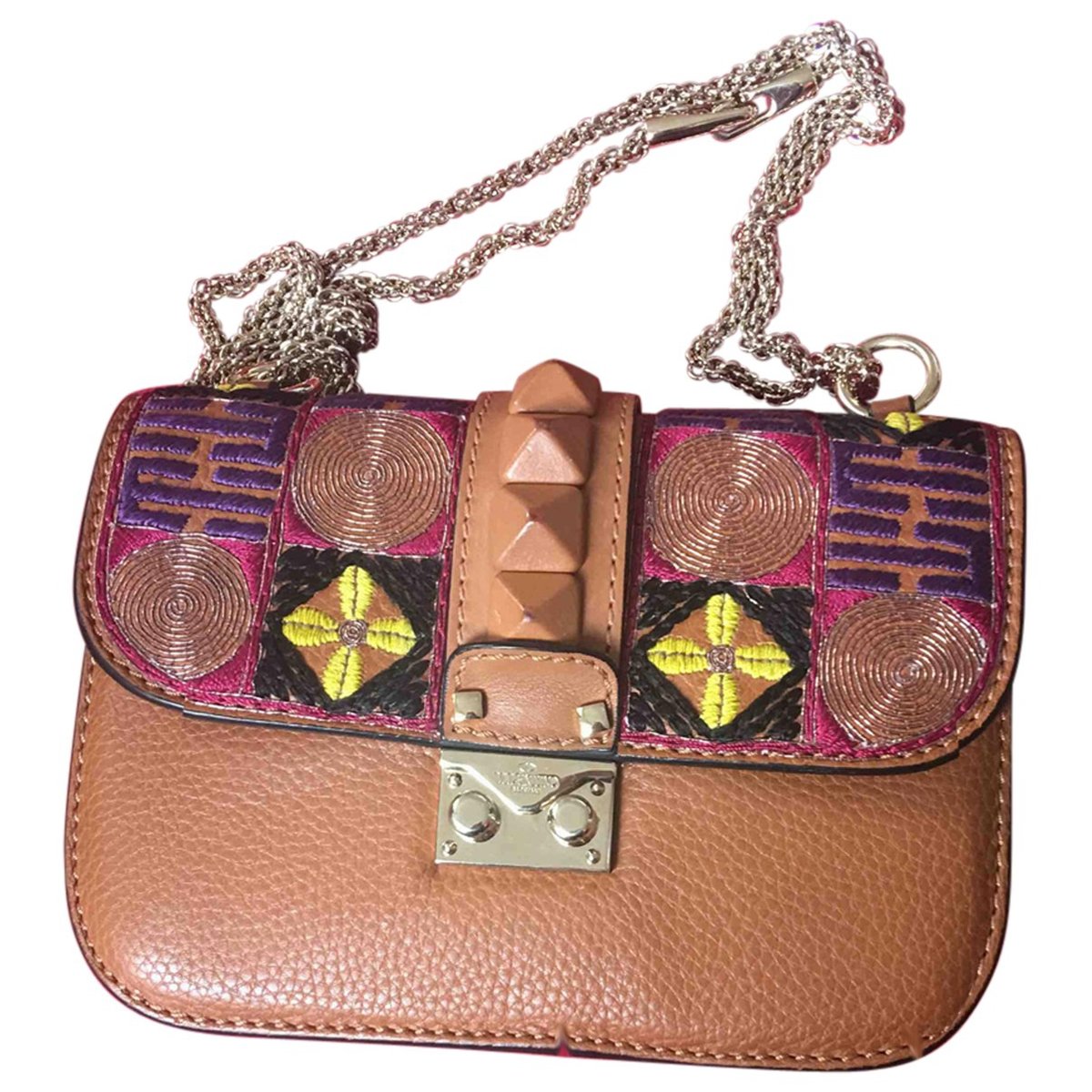 Glam Lock leather crossbody bag