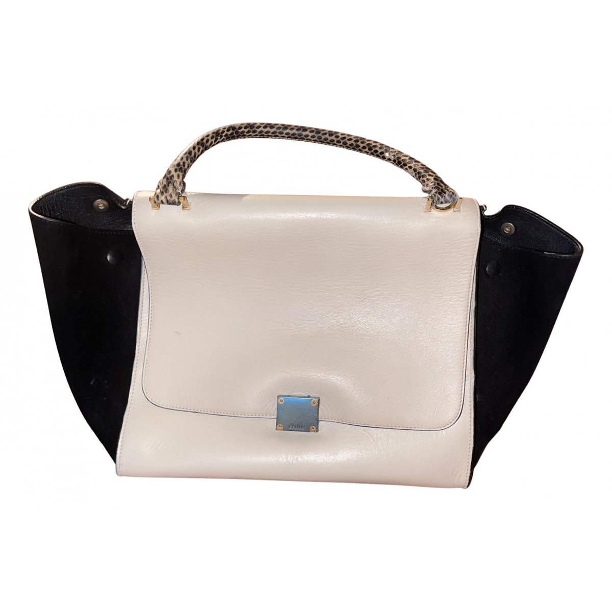 Trapèze leather handbag